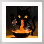 Obsidian Cat & Daring Mouse – Midnight Ramen Feast Poster (Voorkant)