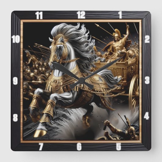 Obsidian Chariot: Lightning's Strike Vierkante Klok (Voorkant)