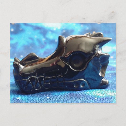 Obsidian Dragon Skull Briefkaart (Voorkant)