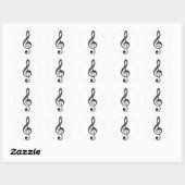 Obsidian Glass Treble Clef Ronde Sticker (Vel)