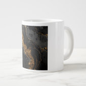 Obsidian & Gold Color Drench Pattern | High-Contra Grote Koffiekop (Voorkant rechts)