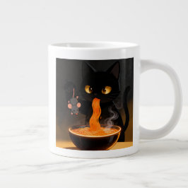 Obsidian Kat & Dappere Muis – Middernacht Ramen Fe Grote Koffiekop
