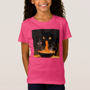 Obsidian Kat & Dappere Muis – Middernacht Ramen Fe T-shirt
