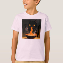 Obsidian Kat & Dappere Muis – Middernacht Ramen Fe T-shirt