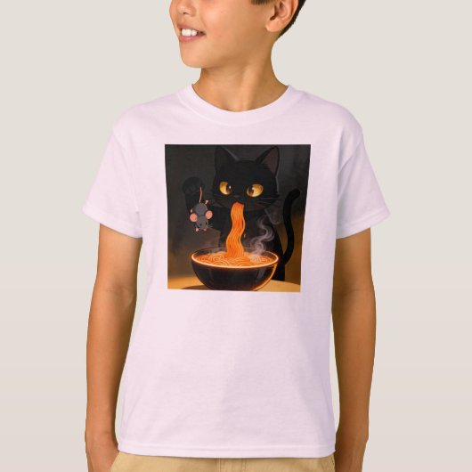 Obsidian Kat & Dappere Muis – Middernacht Ramen Fe T-shirt (Voorkant)