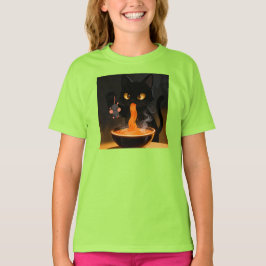 Obsidian Kat & Dappere Muis – Middernacht Ramen Fe T-shirt