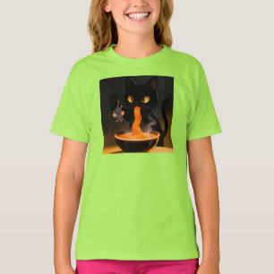 Obsidian Kat & Dappere Muis – Middernacht Ramen Fe T-shirt