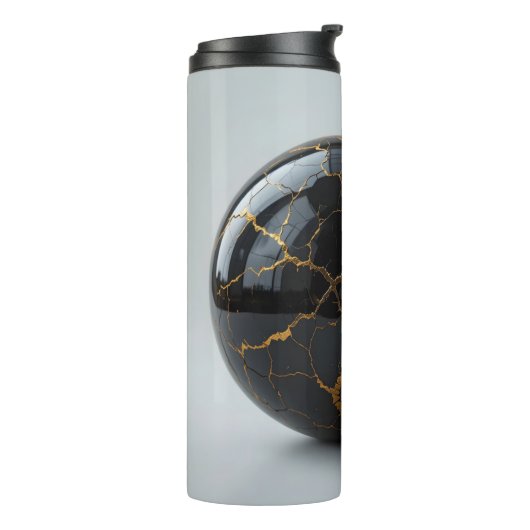 Obsidian Kintsugi Sphere Thermosbeker (Gedraaid links)