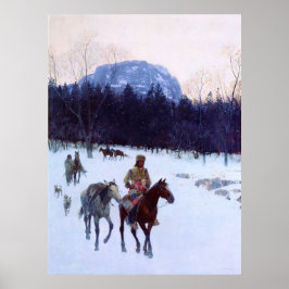 Obsidian Mountain in de Yellowstone Henry Farny Poster