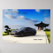 "Obsidian" Nissan GT-R R35 with Carbon Poster (Voorkant)