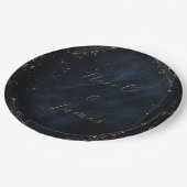 Obsidian Oracle Midnight Elegace Bruiloft Papieren Bordje (Gekanteld)