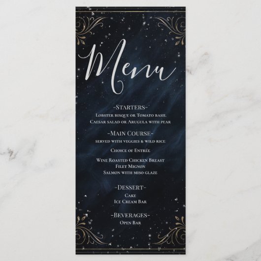 Obsidian Oracle Midnight Elegance Trouwmenu Menu (Voorkant)