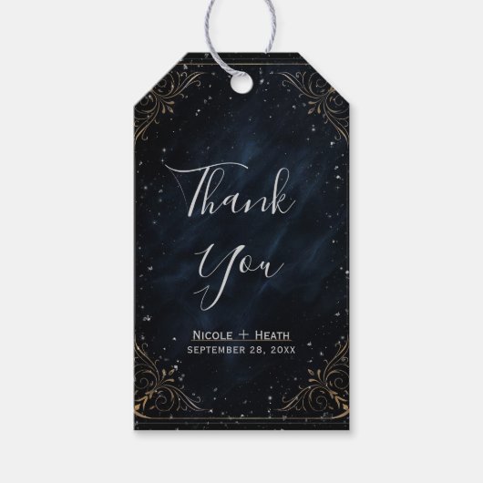 Obsidian Oracle Midnight Elegance Wedding Cadeaulabel (Voorkant)