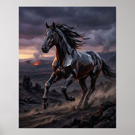 Obsidian Paard Storm Charge Poster (Voorkant)