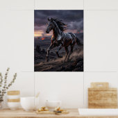 Obsidian Paard Storm Charge Poster (Keuken)