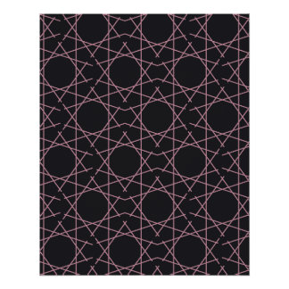 Obsidian Rose Geometrisch Patroon Poster