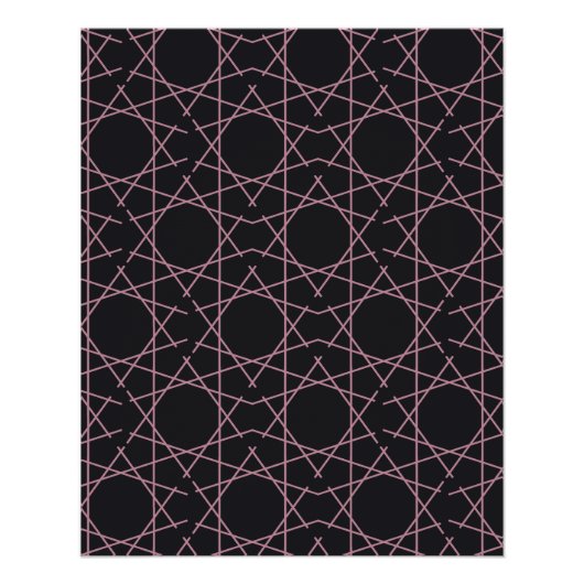 Obsidian Rose Geometrisch Patroon Poster (Voorkant)