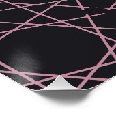 Obsidian Rose Geometrisch Patroon Poster (Hoek)