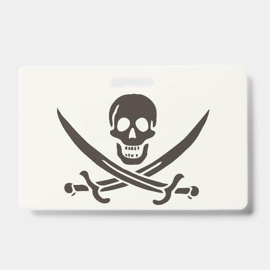 Obsidian schedel zwaarden Piratenvlag van Calico J Badge (Front)