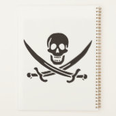 Obsidian schedel zwaarden Piratenvlag van Calico J Planner (Achterkant)
