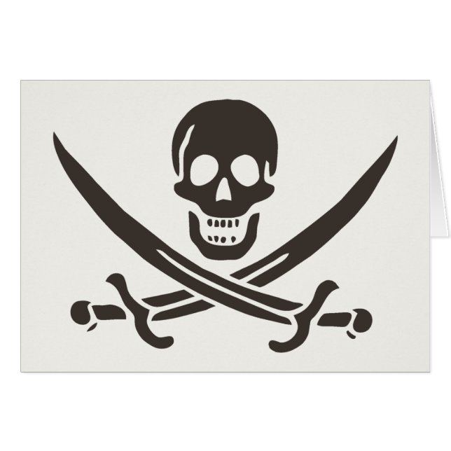 Obsidian schedelsabels Piratenvlag van Calico Jack (Voorkant Horizontaal)