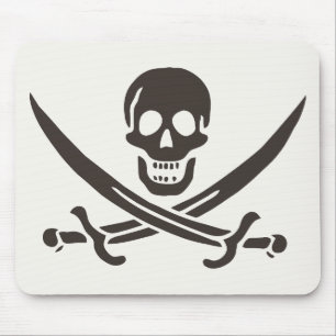 Obsidian schedelsabels Piratenvlag van Calico Jack Muismat
