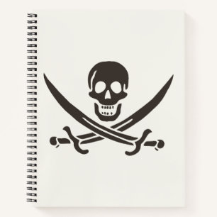 Obsidian schedelsabels Piratenvlag van Calico Jack Notitieboek