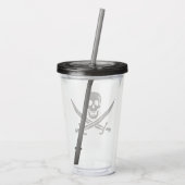 Obsidian Skull Swords Pirate flag of Calico Jack Acryl Drinkbeker (Achterkant)
