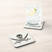 Obsidian Skull Swords Pirate flag of Calico Jack Bier Onderzetter (Rechterzijde)