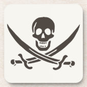Obsidian Skull Swords Pirate flag of Calico Jack Bier Onderzetter (Voorkant)