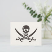 Obsidian Skull Swords Pirate flag of Calico Jack Briefkaart (Staand voorkant)