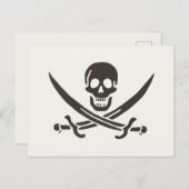 Obsidian Skull Swords Pirate flag of Calico Jack Briefkaart (Voorkant / Achterkant)