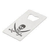 Obsidian Skull Swords Pirate flag of Calico Jack Creditkaart Flessenopener (Voorkant Gekanteld)