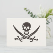 Obsidian Skull Swords Pirate flag of Calico Jack Feestdagenkaart (Staand voorkant)