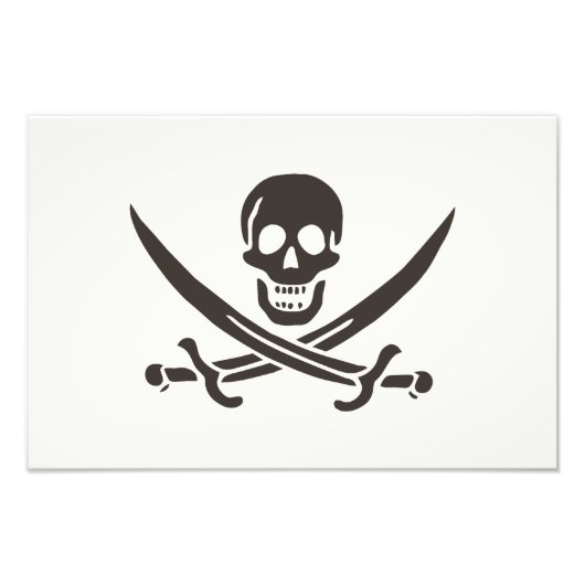 Obsidian Skull Swords Pirate flag of Calico Jack Foto Afdruk (Voorkant)