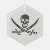 Obsidian Skull Swords Pirate flag of Calico Jack Glas Ornament (Voorkant)
