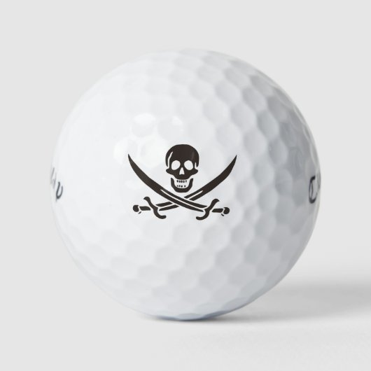 Obsidian Skull Swords Pirate flag of Calico Jack Golfballen (Voorkant)