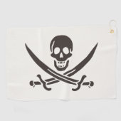 Obsidian Skull Swords Pirate flag of Calico Jack Golfhanddoek (Horizontaal)