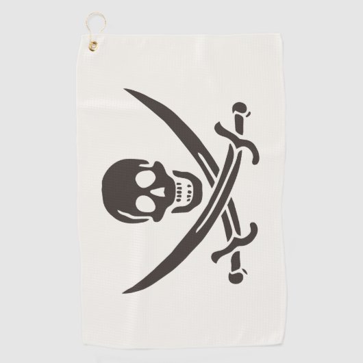 Obsidian Skull Swords Pirate flag of Calico Jack Golfhanddoek (Voorkant)