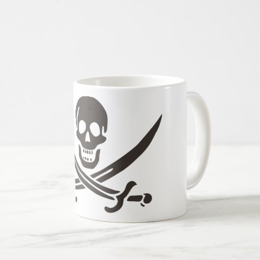 Obsidian Skull Swords Pirate flag of Calico Jack Koffiemok (Voorkant rechts)