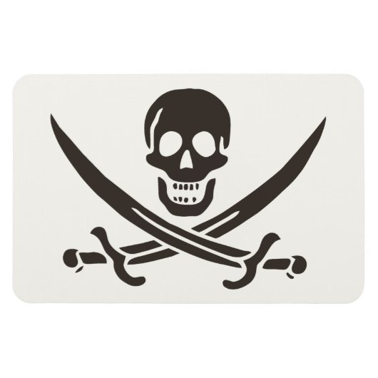 Obsidian Skull Swords Pirate flag of Calico Jack Magneet (Horizontaal)