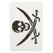 Obsidian Skull Swords Pirate flag of Calico Jack Magneet (Verticaal)