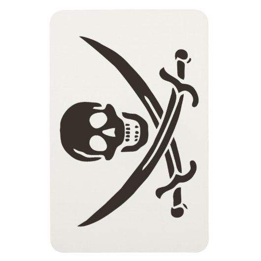 Obsidian Skull Swords Pirate flag of Calico Jack Magneet (Verticaal)