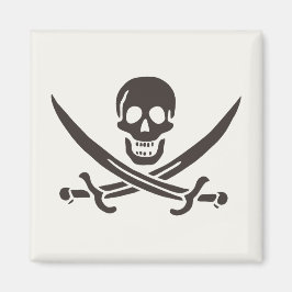 Obsidian Skull Swords Pirate flag of Calico Jack Magneet