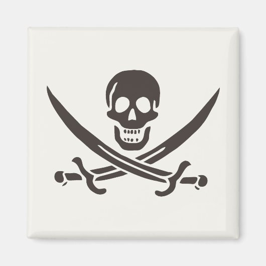 Obsidian Skull Swords Pirate flag of Calico Jack Magneet (Voorkant)