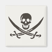 Obsidian Skull Swords Pirate flag of Calico Jack Magneet (Voorkant)
