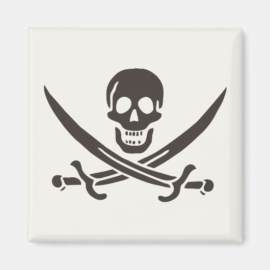 Obsidian Skull Swords Pirate flag of Calico Jack Magneet (Voorkant)