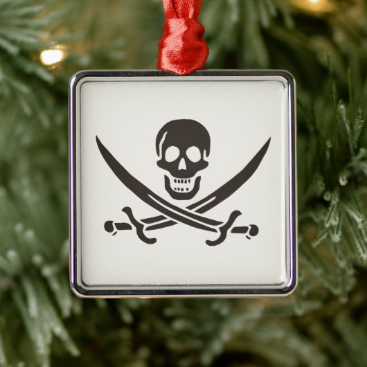 Obsidian Skull Swords Pirate flag of Calico Jack Metalen Ornament (Boom)