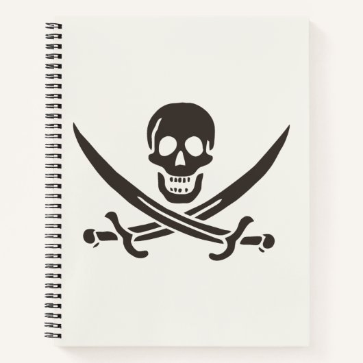 Obsidian Skull Swords Pirate flag of Calico Jack Notitieboek (Voorkant)