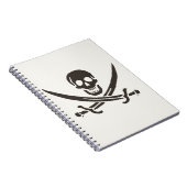 Obsidian Skull Swords Pirate flag of Calico Jack Notitieboek (Rechterzijde)